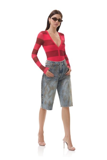 Harris Bodysuit - Strawberry Stripe