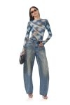 Kaylee Top - Blue Floral Plaid