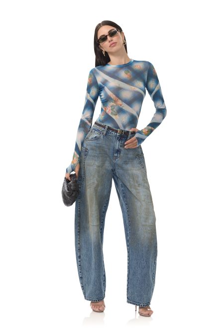 Kaylee Top - Blue Floral Plaid